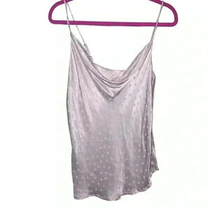 NWT Lovestitch Polka Dot Tank Camisole cowl neck Size Medium Slinky Cream